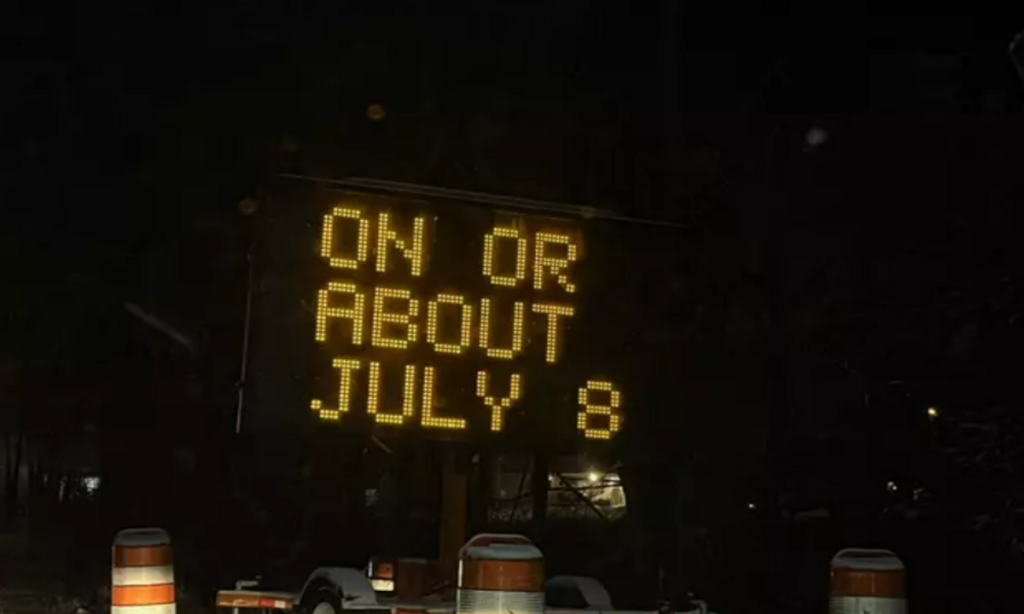 NJ Drivers Amused by Construction Sign Announcing Summer Work During Winter