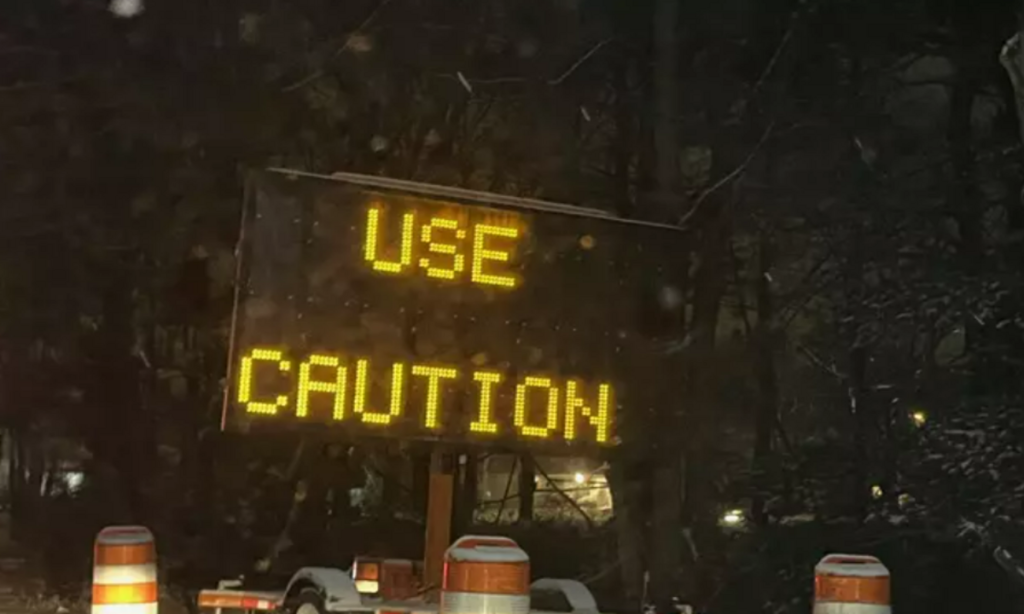 NJ Drivers Amused by Construction Sign Announcing Summer Work During Winter