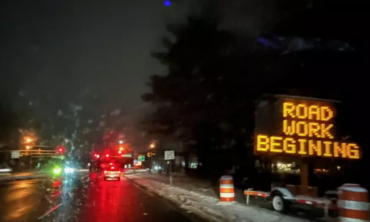 NJ Drivers Amused by Construction Sign Announcing Summer Work During Winter