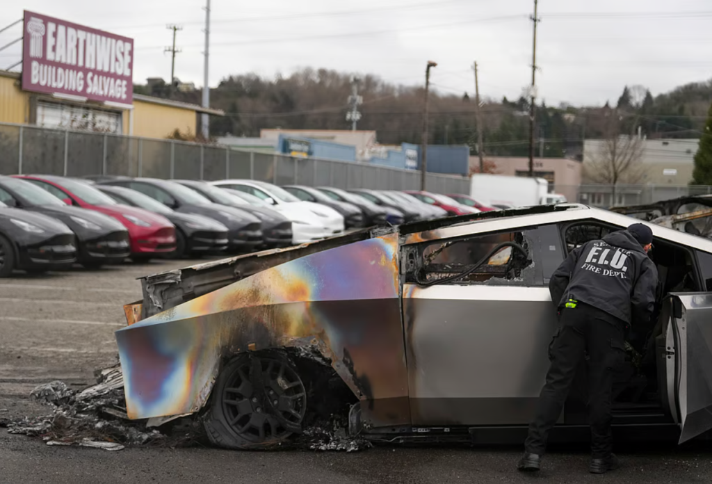 Tesla Dealerships Face More Attacks as Authorities Warn of Severe Punishments